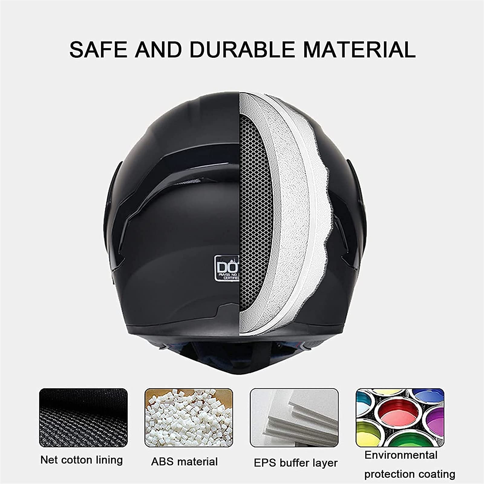 BGMKE Kask Motocyklowy Zintegrowany Modułowy Bluetooth Kask Integral Mężczyźni i Kobiety z Podwójnym Osłona Kaski Modułowe Otwierane Dorosłych Flip Full Face ECE Certification Kask Motocyklowy,S~XL