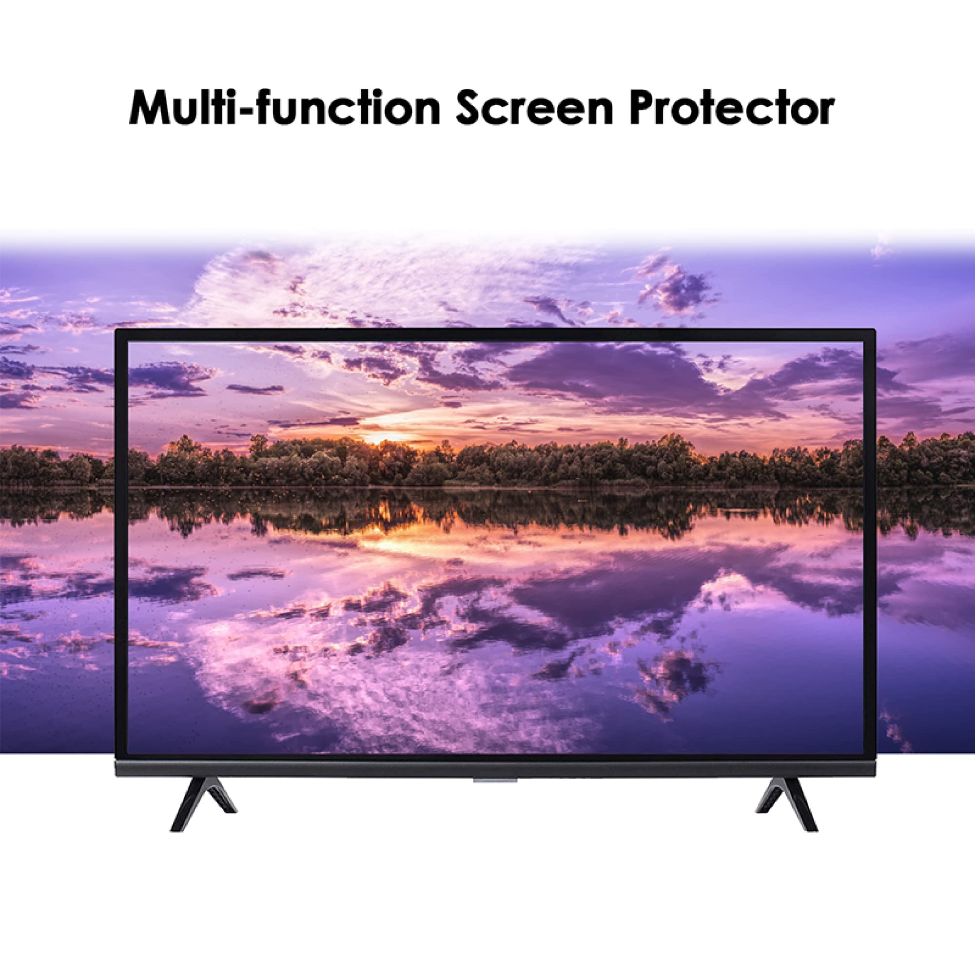 Película protectora de pantalla de TV PET de 32-75 pulgadas, filtro antideslumbrante de luz azul mate mate para pantalla curva, sin burbujas de aire/alivia la fatiga visual/ultra transparente/A / 3