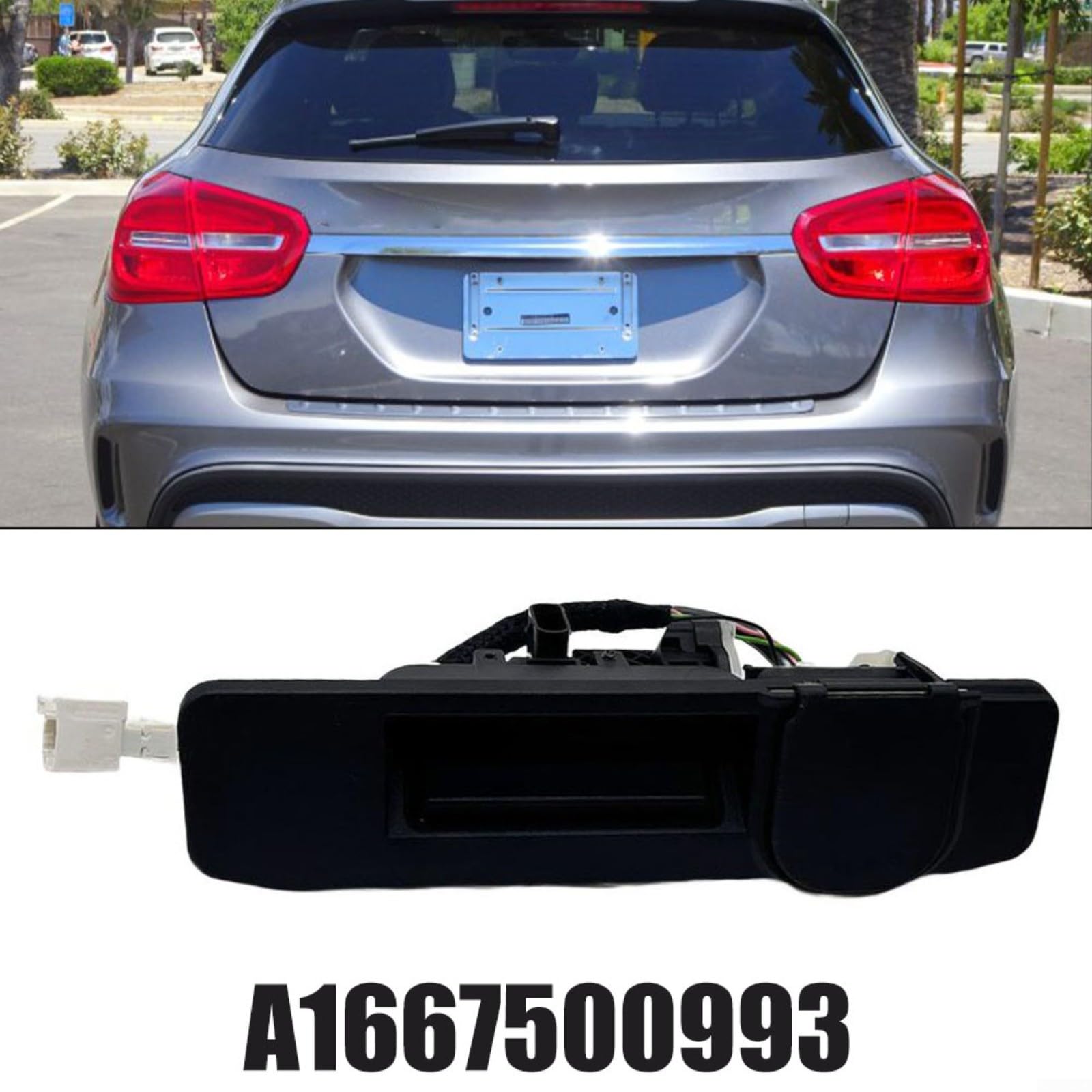 Empuñadura de portón trasero con cámara de marcha atrás para Mercedes Benz A W176 C CLA GLA X156 GLC GLE ML W166 A1667500993