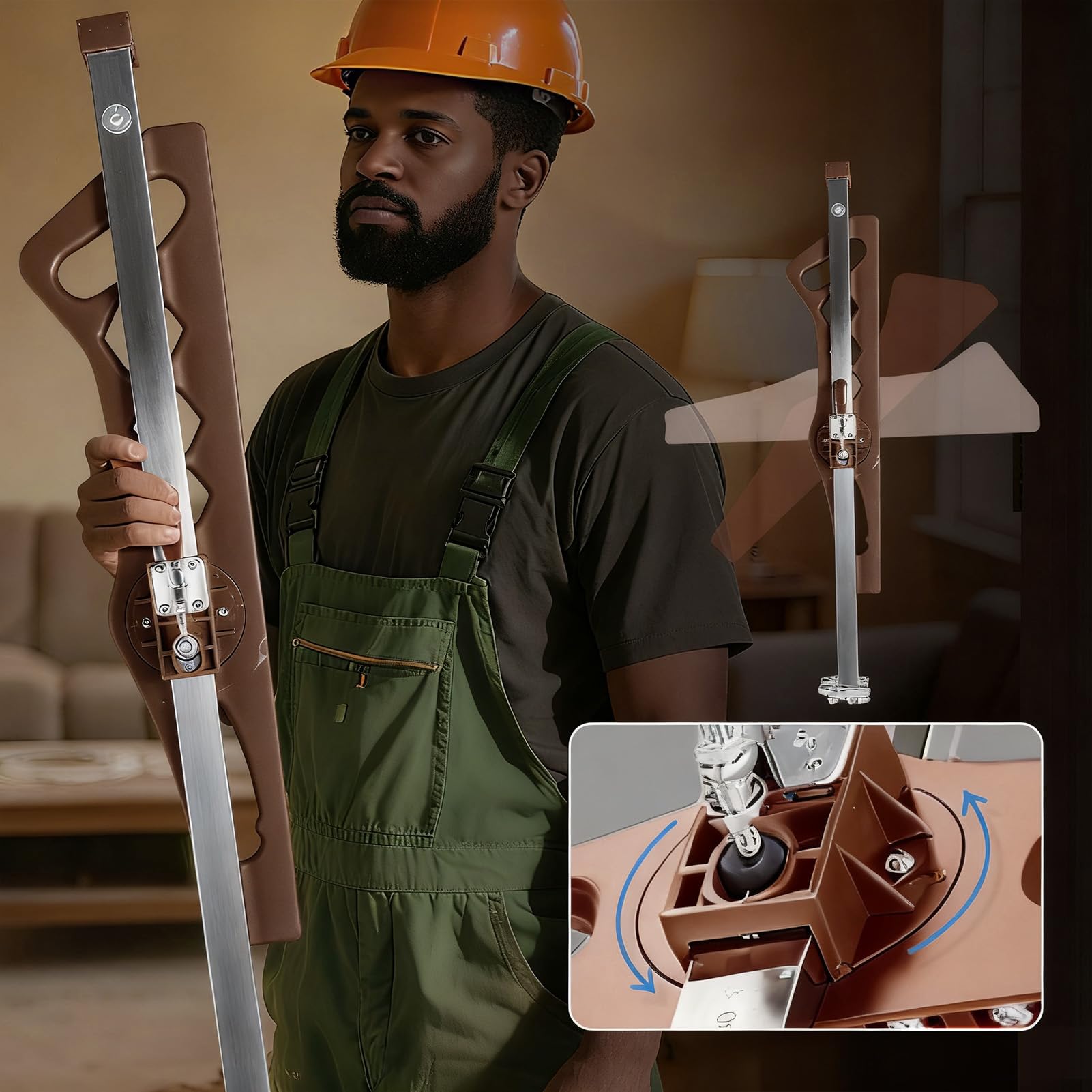 Coupeur de Plaques de Plâtre Pliable à Main, Cutter Plaque de Plâtre pour Découpe Stable, Outil Plaquiste pour Cloisons Sèches et Coupe de Placo, Couleur Café