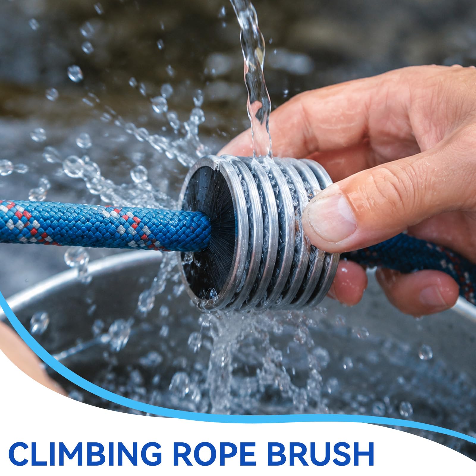Climbing Rope Brush, Nylon Rope Cord Brush Climbing Cleaning Accessories Washing Tool for Wash and Maintenance