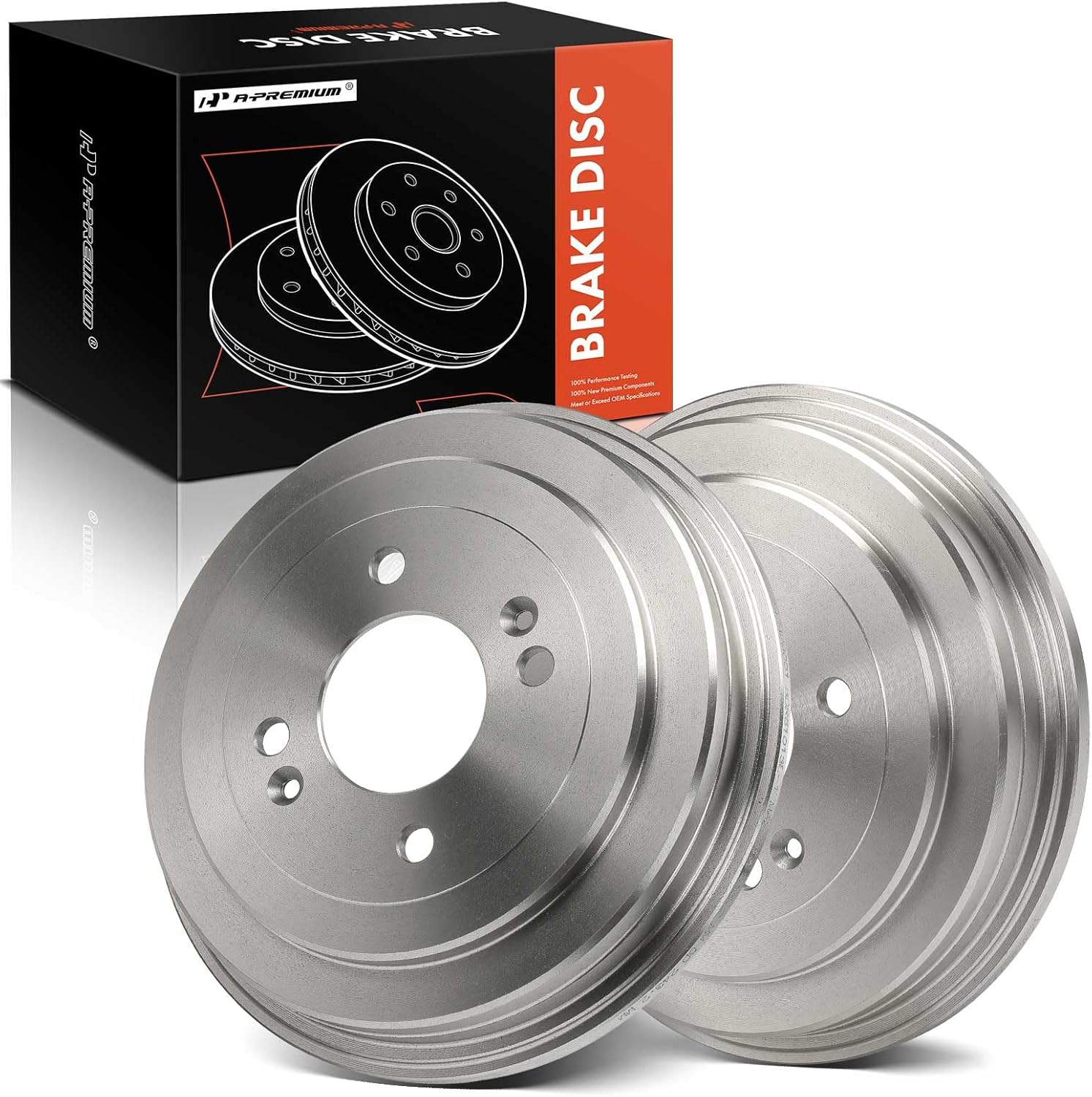 A-Premium 9.57 in (243.2 mm) Rear Brake Drums Set Compatible with Select Honda, Hyundai and Kia Models - Accord 2008-2011, Accent 2006-2007, Rio 2006-2011, Rio5 2006-2011, 2 Pcs
