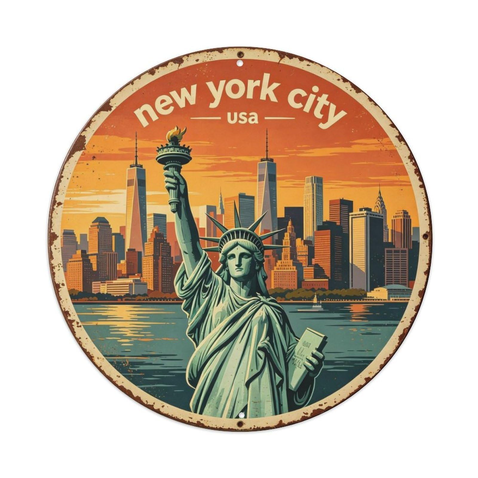 Nyc_vintage Metal Tin Sign Plaque