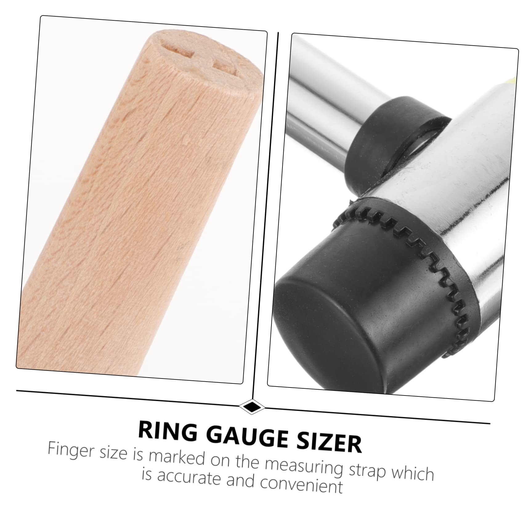 TOPPERFUN Juego de Mandriles para Reparación de Anillos, Ajustador Ligero de Madera y Metal para Joyería, Adecuado para Bricolaje y Tiendas Profesionales