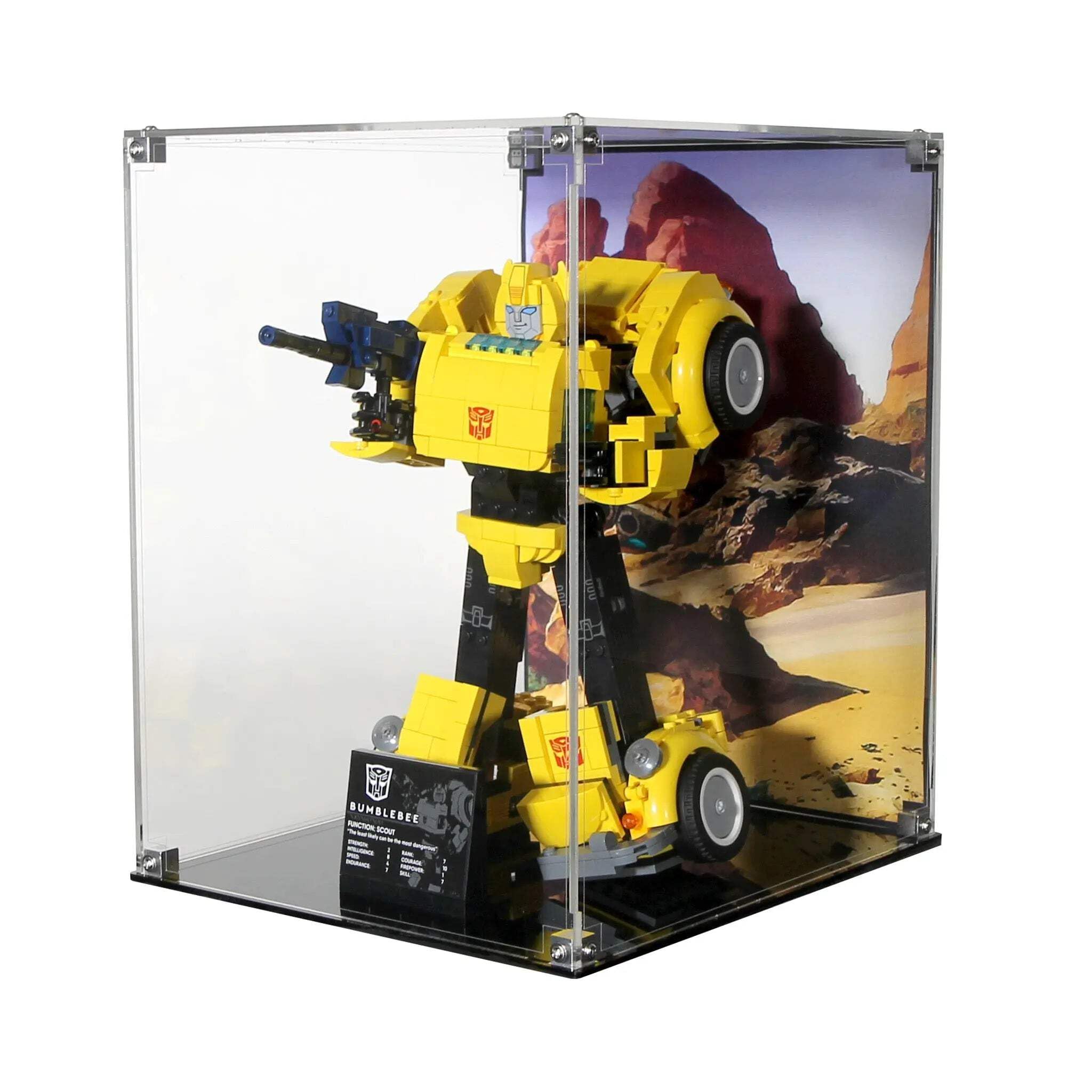 Brickcessories Display Case Compatible with Lego 10338 - Bumblebee Printed Background Art