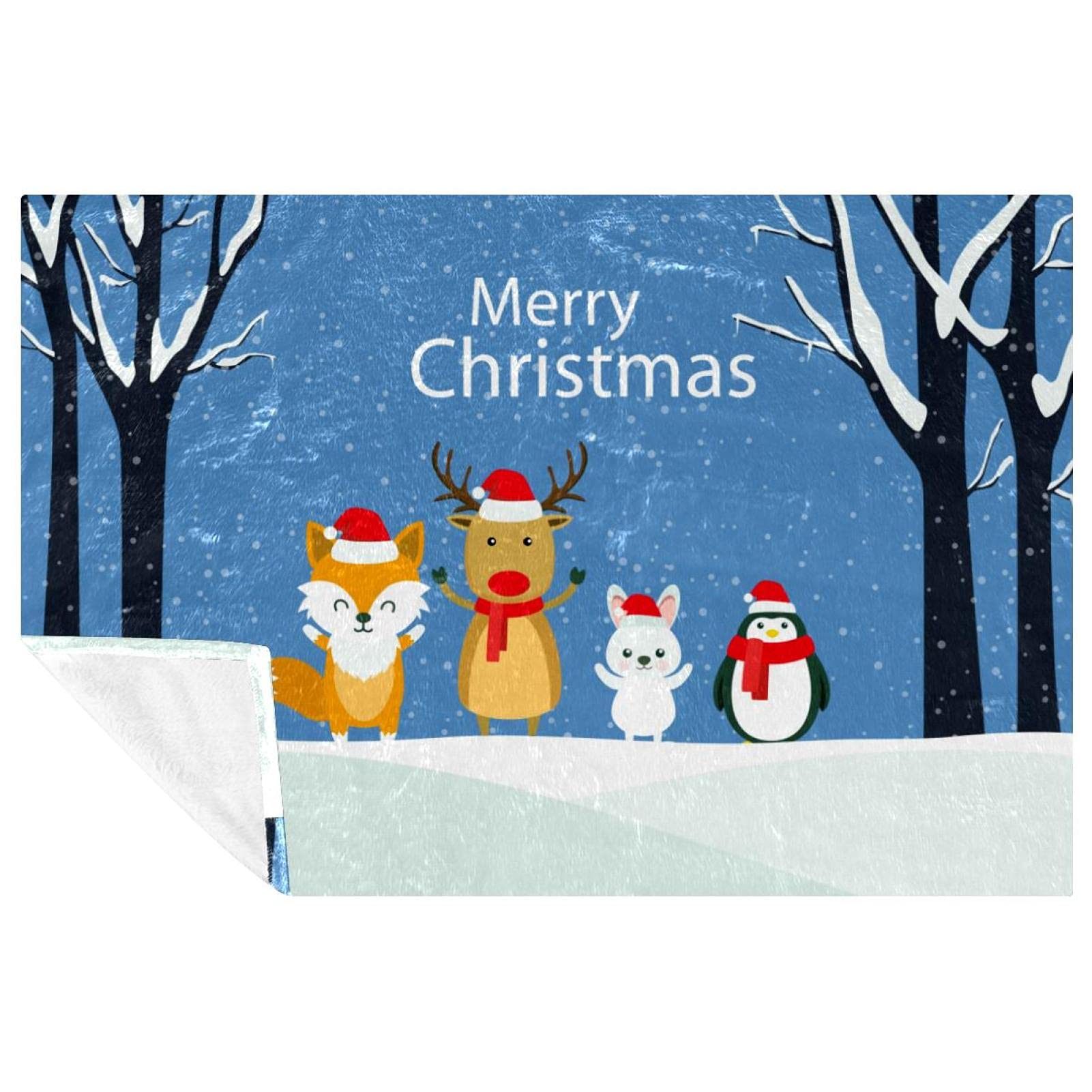 Couverture de Noël plaid d'animaux doux à offrir en cadeau de fin d'année