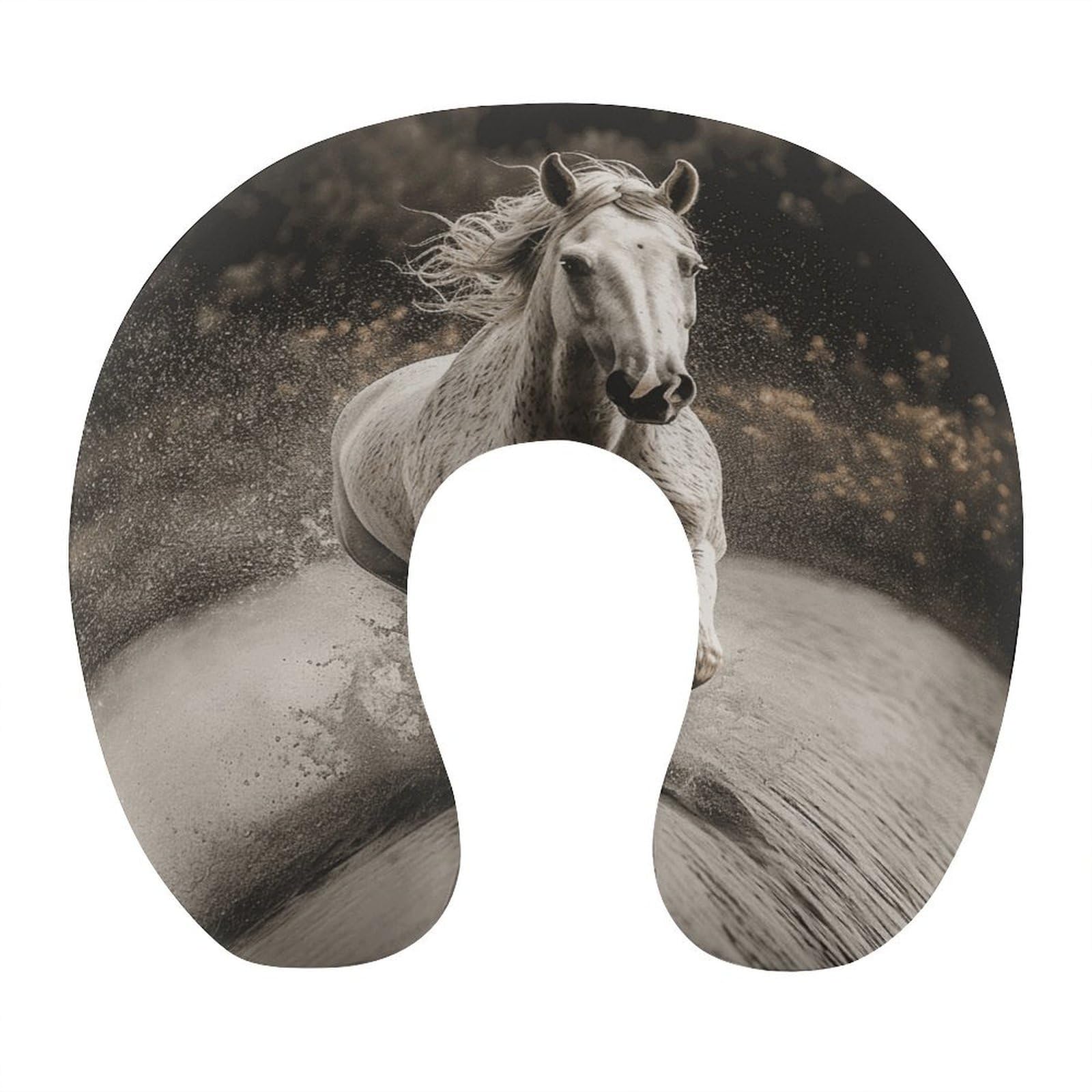 Btcowzrv Style Horse Running By The Water U Shaped Neck Pillow Travel Pillows