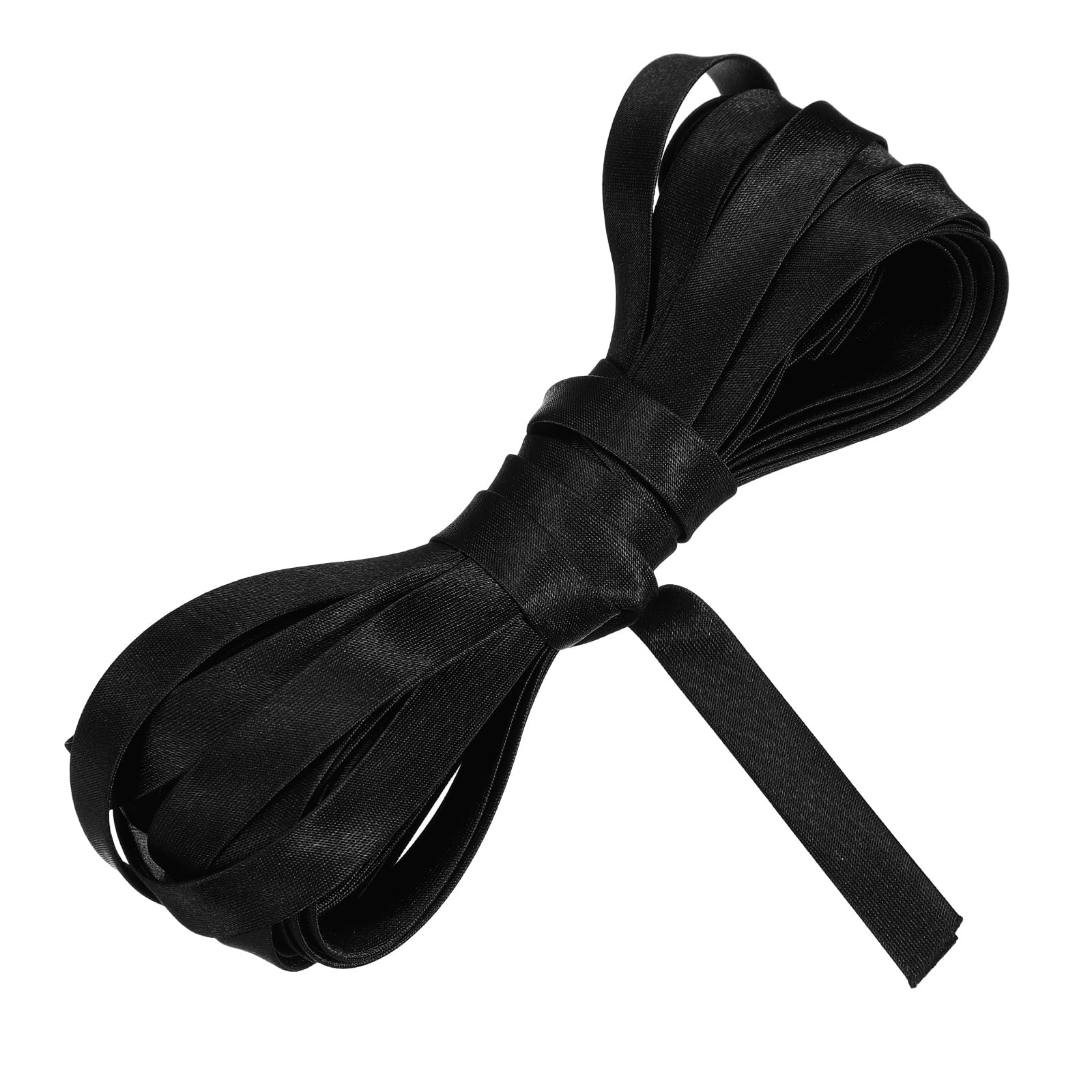 sourcing map Double Fold Bias Tape for Sewing 1/2 Inch x 5.5 Yards Satin Pre-fold Continuous Binding Tape for Seaming Quilting Hemming Binding DIY Crafts, Black — image 1