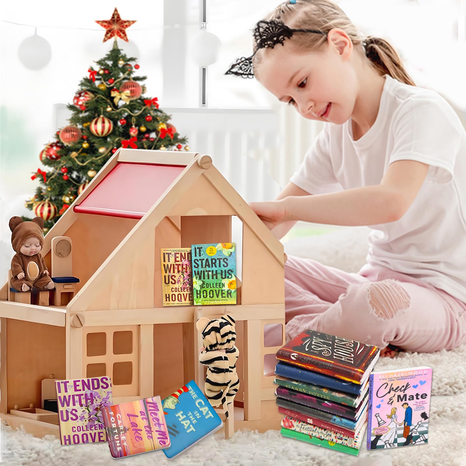 200 Domek dla lalek Książki, Mini Książki, Miniaturowe Książki, Akcesoria do domku dla lalek, do gabinetu, sypialni, biblioteki