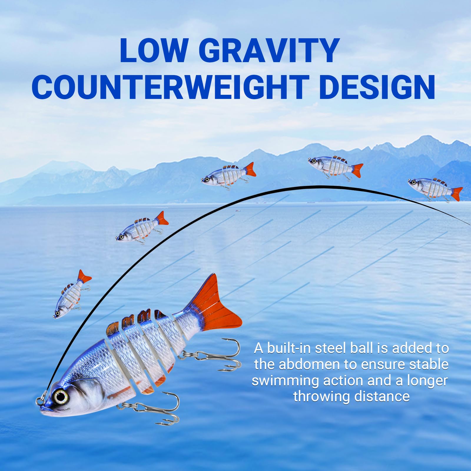 SHINETAO 3PCS Lifelike Multi Jointed Swimbaits For Bass Fishing - View #5