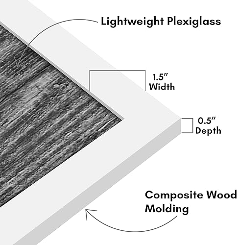 Vista 70 de Americanflat - Marco para póster de 71 x 74 cm con plexiglás pulido, portarretratos negro de madera industrializada, Epic Collection, marco ancho