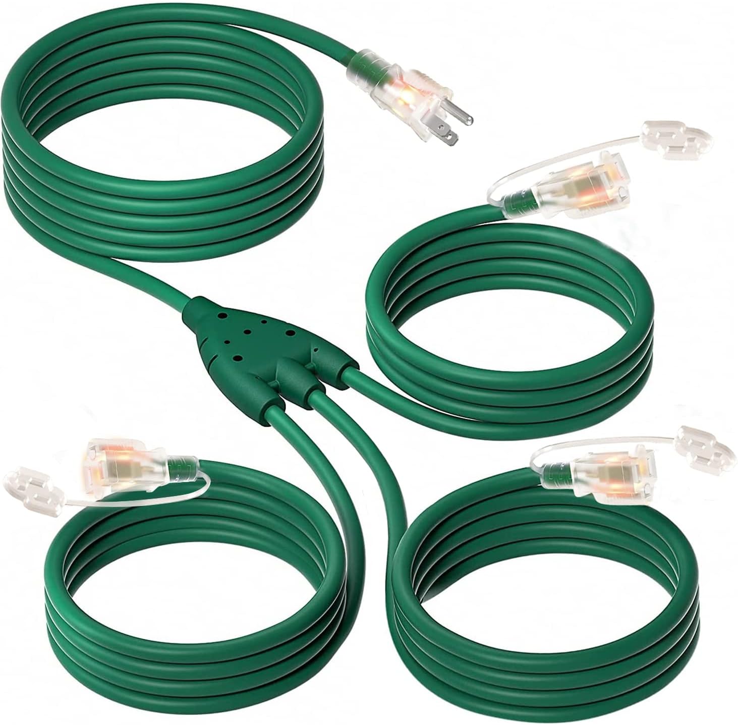 200 Foot Extension Cord 1 to 3 Splitter with Multiple Outlets Plugs16/3 SJTW Power