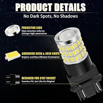 Amazon.com: iBrightstar 3157 LED Bulb White, 4157 3156 LED