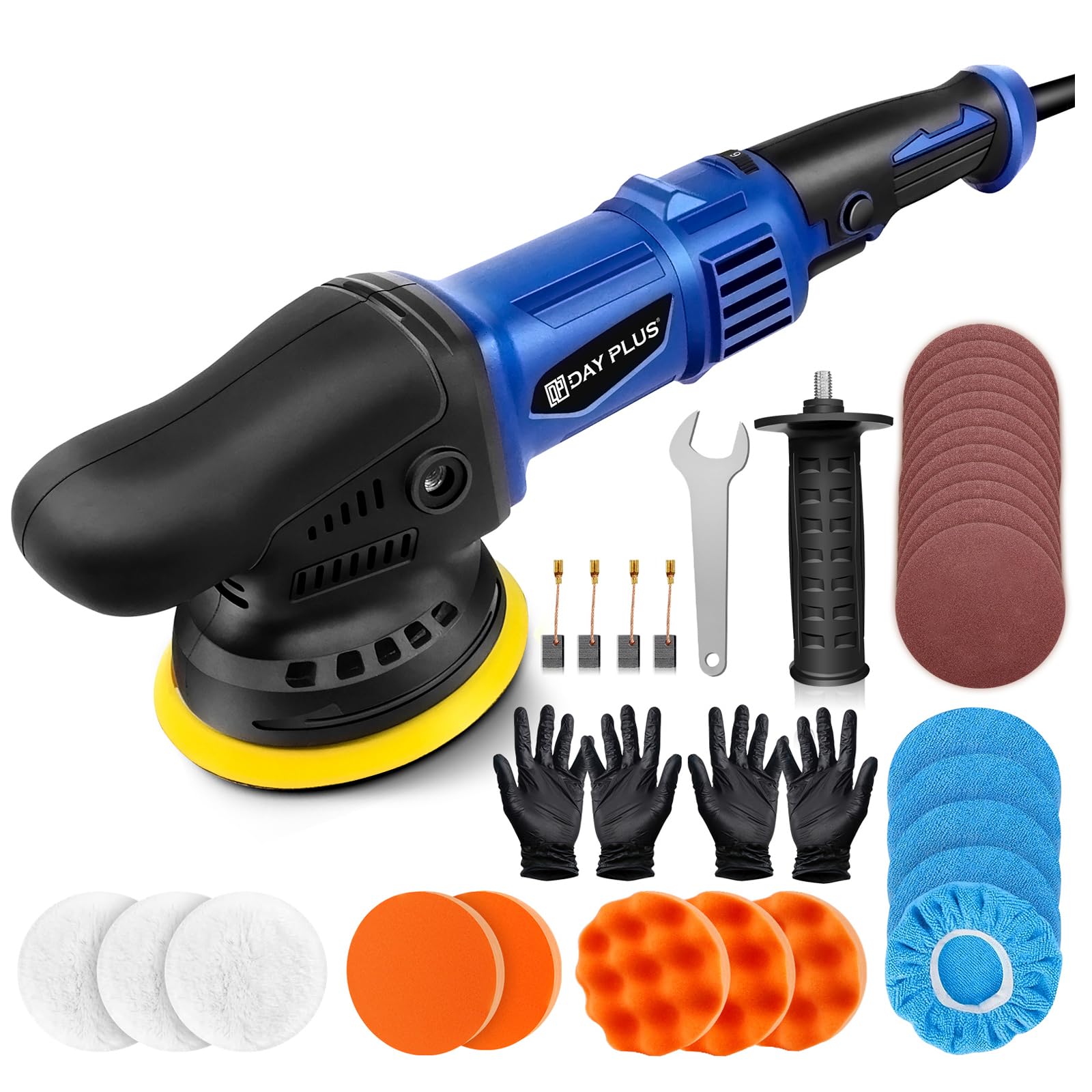 HSHa Lucidatrice eccentrica, 12 mm-980 W, lucidatrice per auto, 6 velocità variabili, lucidatrice orbitale per auto, barche