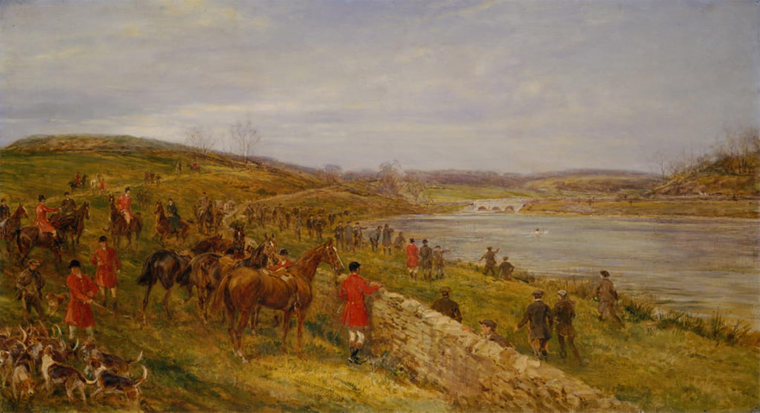 HRJUBWREE Retro Picture Art Painting Wall Poster a Scene Which Occurred At the Lesser Crybrook Reservoir by Heywood Hardy Vintage Art Print for Office Decor 60x90cm