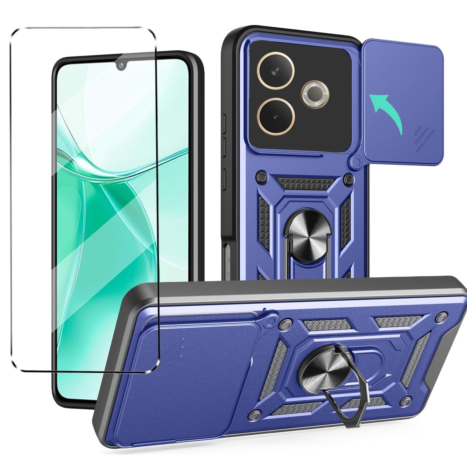 Protection écran Verre Trempé 9H Pour OPPO A5 Pro 4G/5G - 2 Pièces écran + 2 Pièces Caméra Arrière - HD Transparent, Anti-rayures, Oléophobe - 8