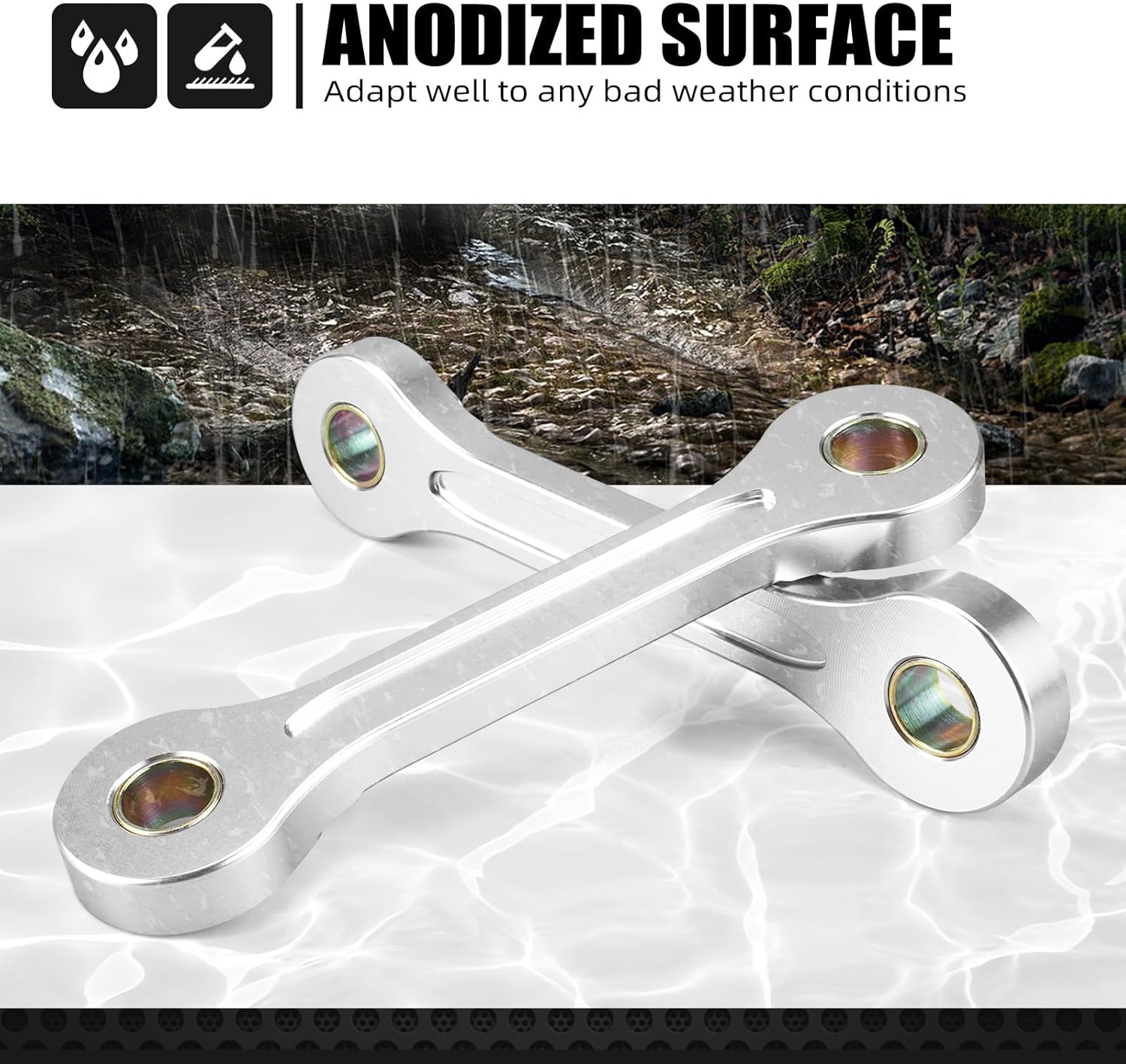 NICECNC Sliver Lowering Link 4CM/1.57inch Suspension Drop Links Compatible with Suzuki DRZ400 DRZ400E DRZ400SM 2000-2024 Suspension Lowering Kit Compatible with Kawasaki KLX400 2000-2019 See Fitment