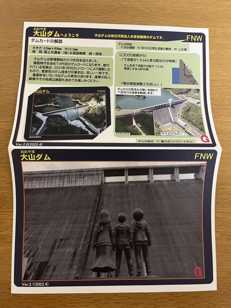 Amazon.co.jp: 進撃の日田 大山ダム ダムカード : おもちゃ
