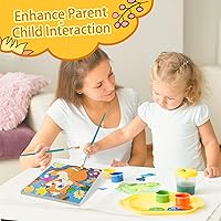 Vista 9 de Sixth Space Pintura por números para niños de 4 a 8 años, pintura al óleo acrílica preimpresa para principiantes, incluye lienzo enmarcado