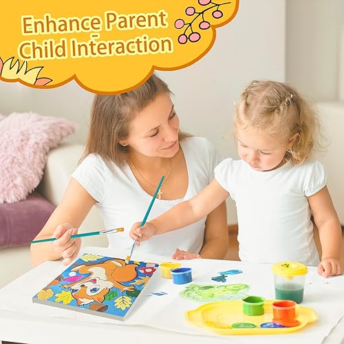 Miniatura 9 de Sixth Space Pintura por números para niños de 4 a 8 años, pintura al óleo acrílica preimpresa para principiantes, incluye lienzo enmarcado (8 x 10,