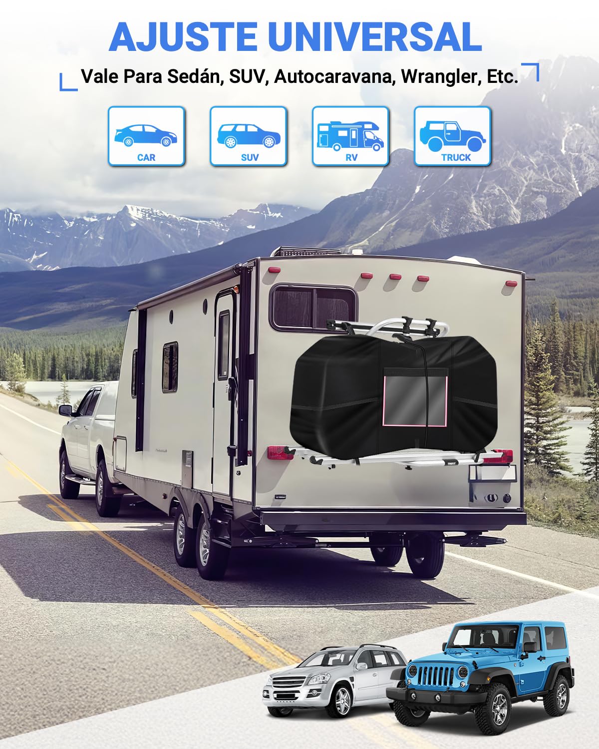 SUPAREE Funda para Bicicleta Impermeable Funda de Bicicleta para Transporte Funda Bicicleta Portabicicletas para 2-3 Bicicletas 420D Oxford pour Autocaravana Coche Viaje