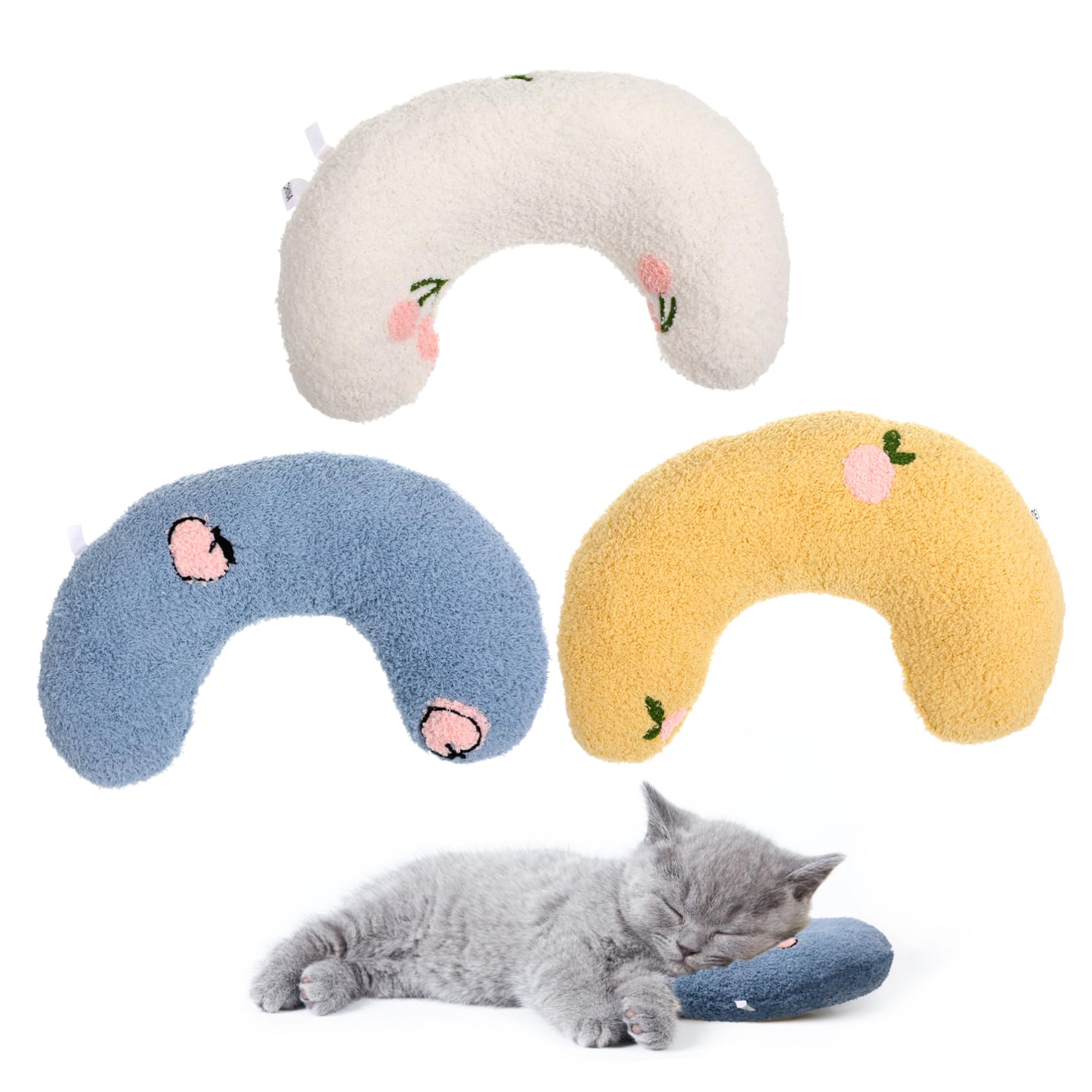Happyyami U-Shape Pillow for Pet Dog Cat Neck Support Pillow for Comfortable Sleep