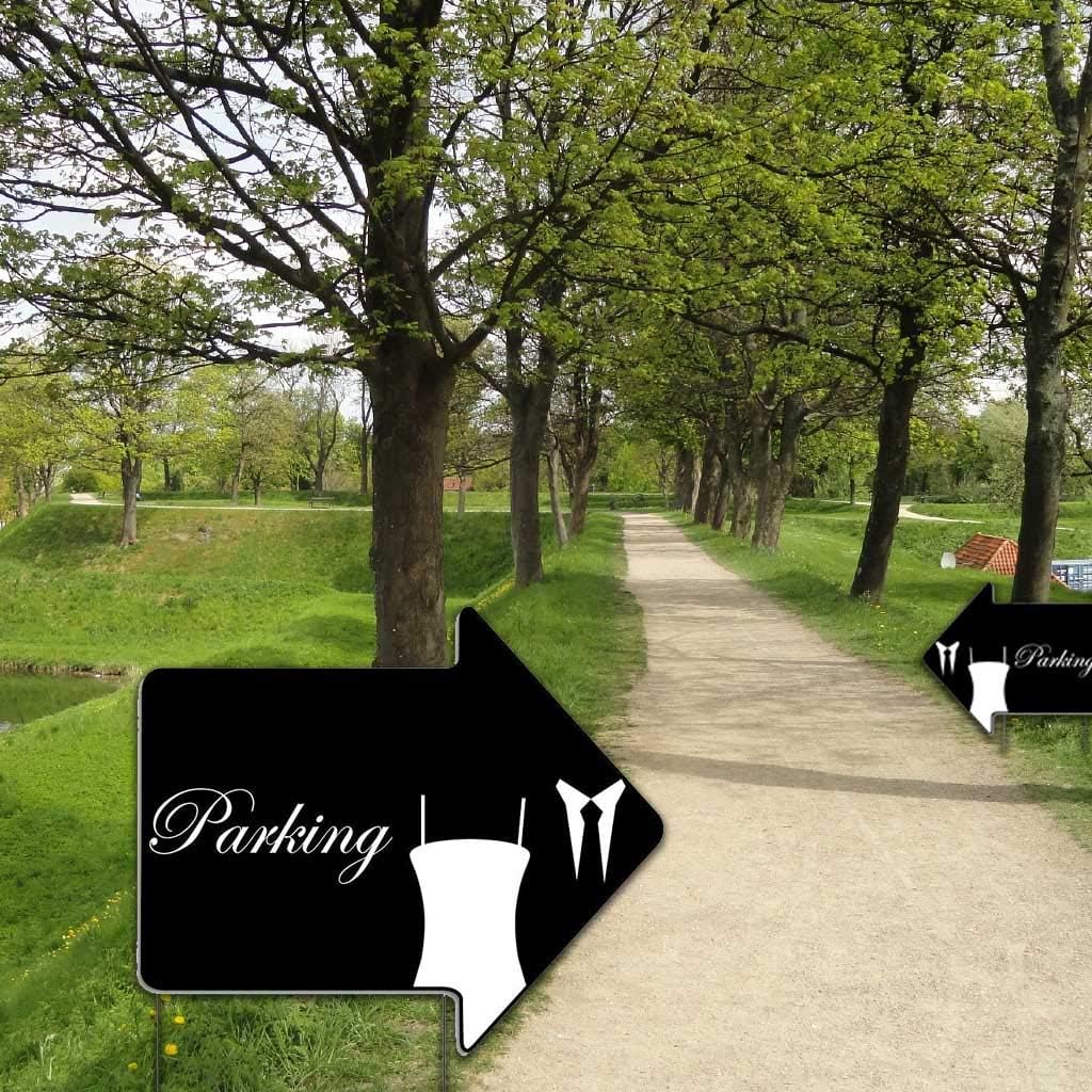 VictoryStore Wedding Parking Sign - Wedding Arrow Set of 2 18 inches x 24 inches - Corrugated Plastic Includes 2 Stakes per Sign