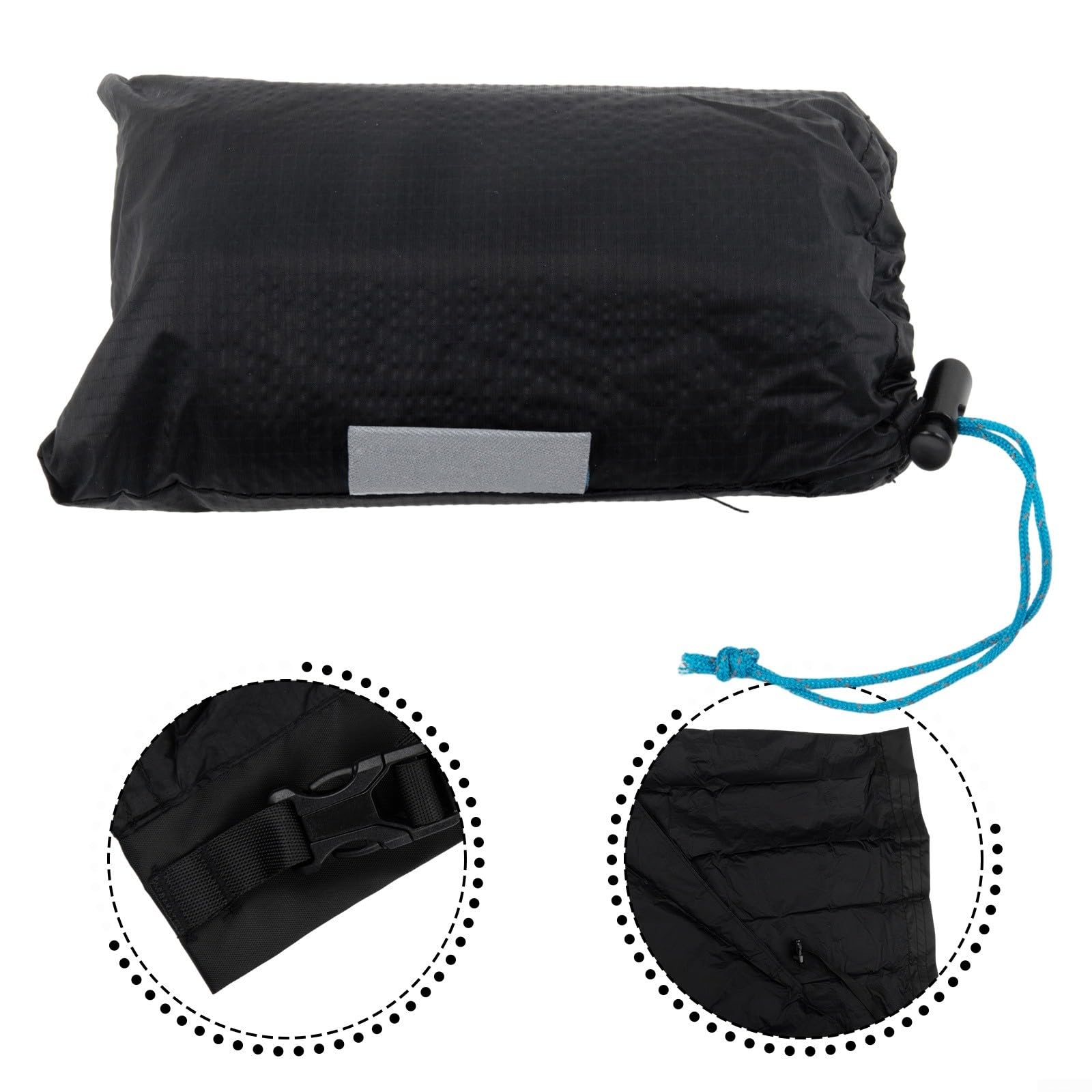 Jupe de pluie en nylon ultra légère et imperméable avec pochette de rangement - Tour de taille de 60 à 99,8 cm - Pour cyclisme, camping, randonnée, tapis de sol ou housse de pluie