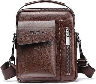 Kiboule Bolsa de ombro masculina moda tendência bolsa mensageiro casual esportes ao ar livre bolsa masculina bolsa de mão de negócios bolsa inclinada marrom escuro grande