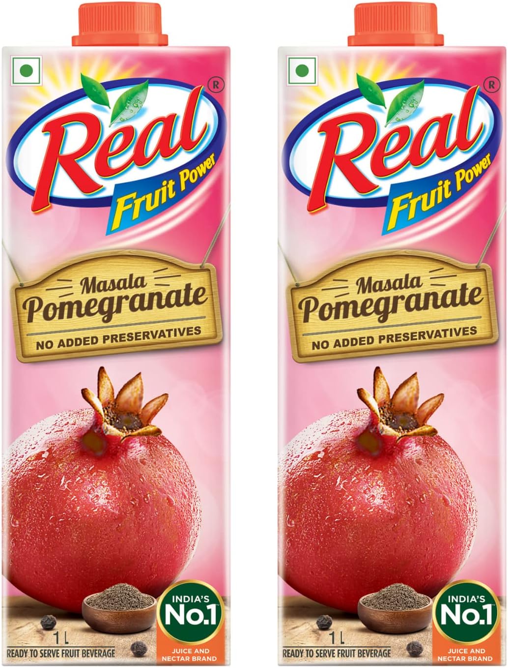 DABUR Real Fruit Juice, Masala Pomegranate, 1L Box (Pack Of 2)