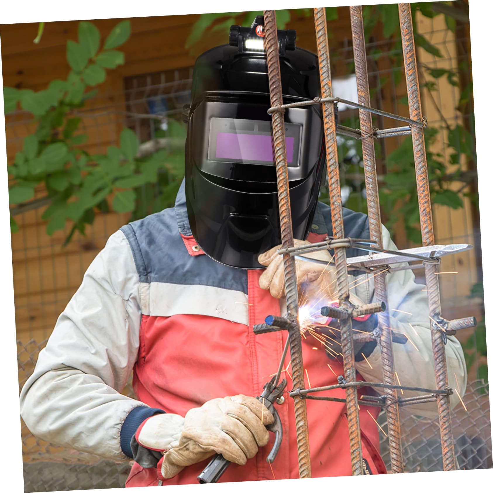 ULTECHNOVO Maschera per Saldatura Autoscurante con Ampio Schermo, Protezione Leggera in Pp, Regolazione a Ingranaggi, Adatta per Taglio e Saldatura a Carbonio