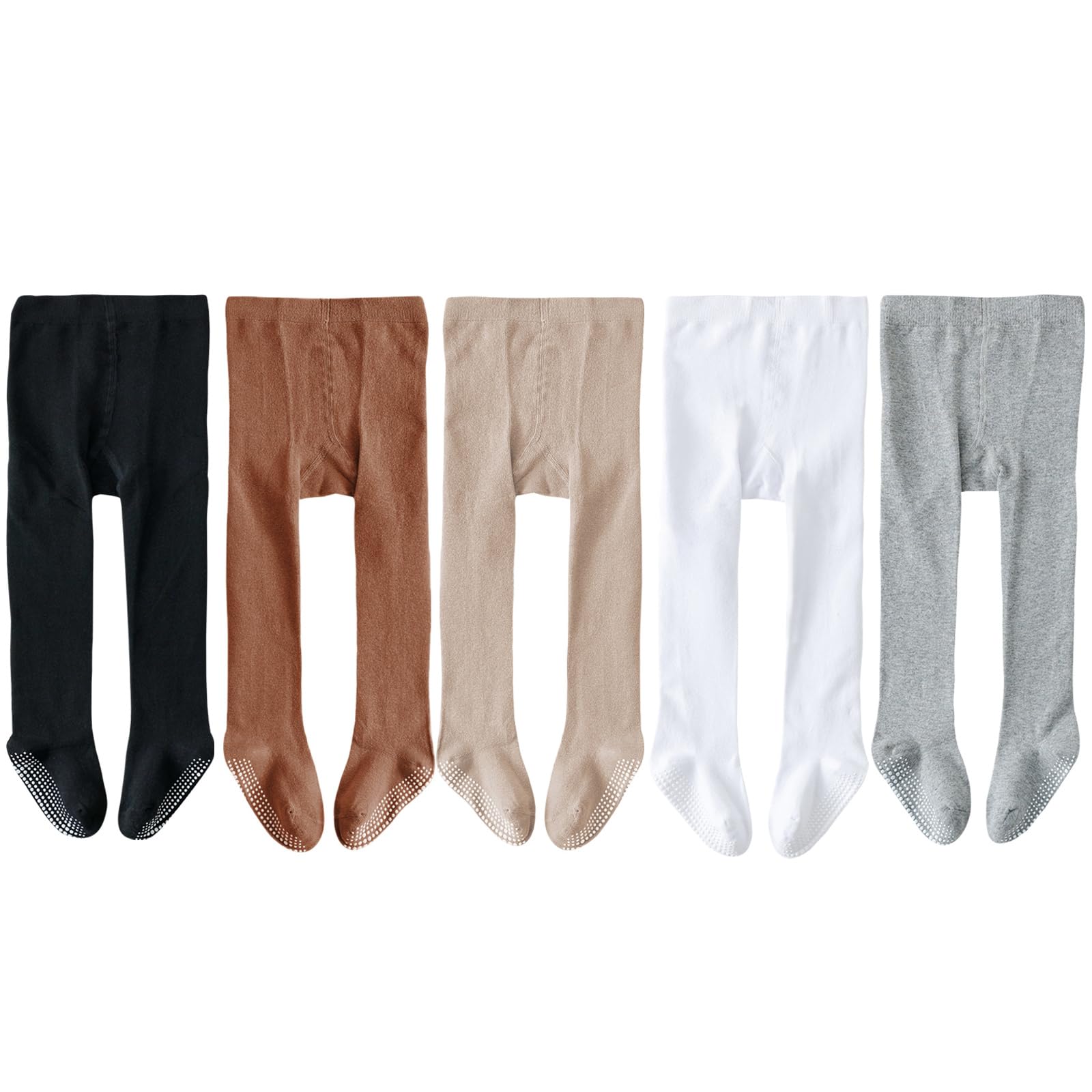 EPEIUS Baby Tights Baby Girls Non-Slip Plain/Ribbed Leggings Seamless Cotton Stockings Pantyhose Newborn Infant Toddler