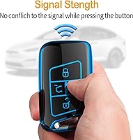 Vista 5 de Sindeda - Funda para llavero Volkswagen con llavero, carcasa de protección completa de TPU suave, llavero compatible con Tiguan Atlas Jetta Passat