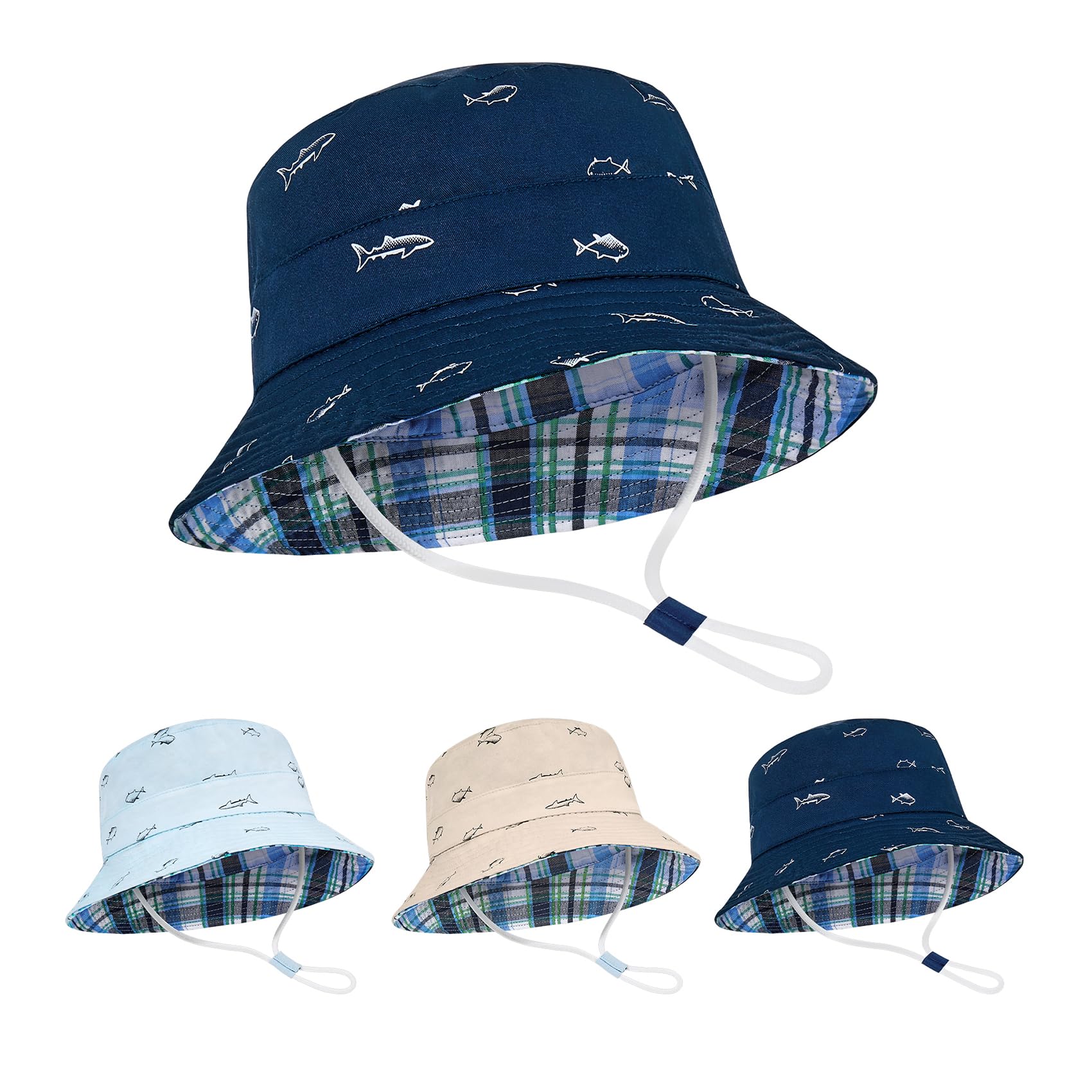 Durio Toddler Sun Hat - UPF 50 Infant Newborn Summer Bucket Hats for Boy Girl Wide Brim Baby