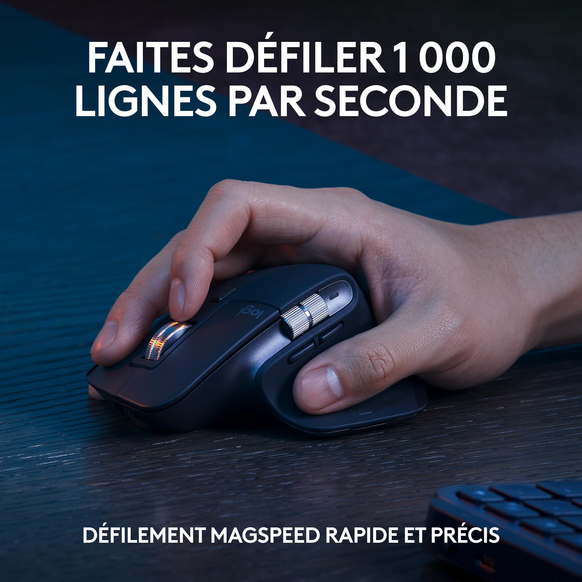 Logitech MX Keys S Combo:Clavier et Souris sans Fil Performants avec Repose Poignet,Éclairage Personnalisable, Défilement Rapide,Bluetooth,Windows/Linux/Chrome/Mac, Clavier Français AZERTY - Gris