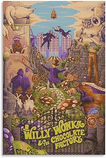 Willy Wonka and The Chocolate Factory Poster Movie Posters for Bedroom Aesthetic Wall Decor Canvas Wall Art Gift 12x18inch(30x45cm)