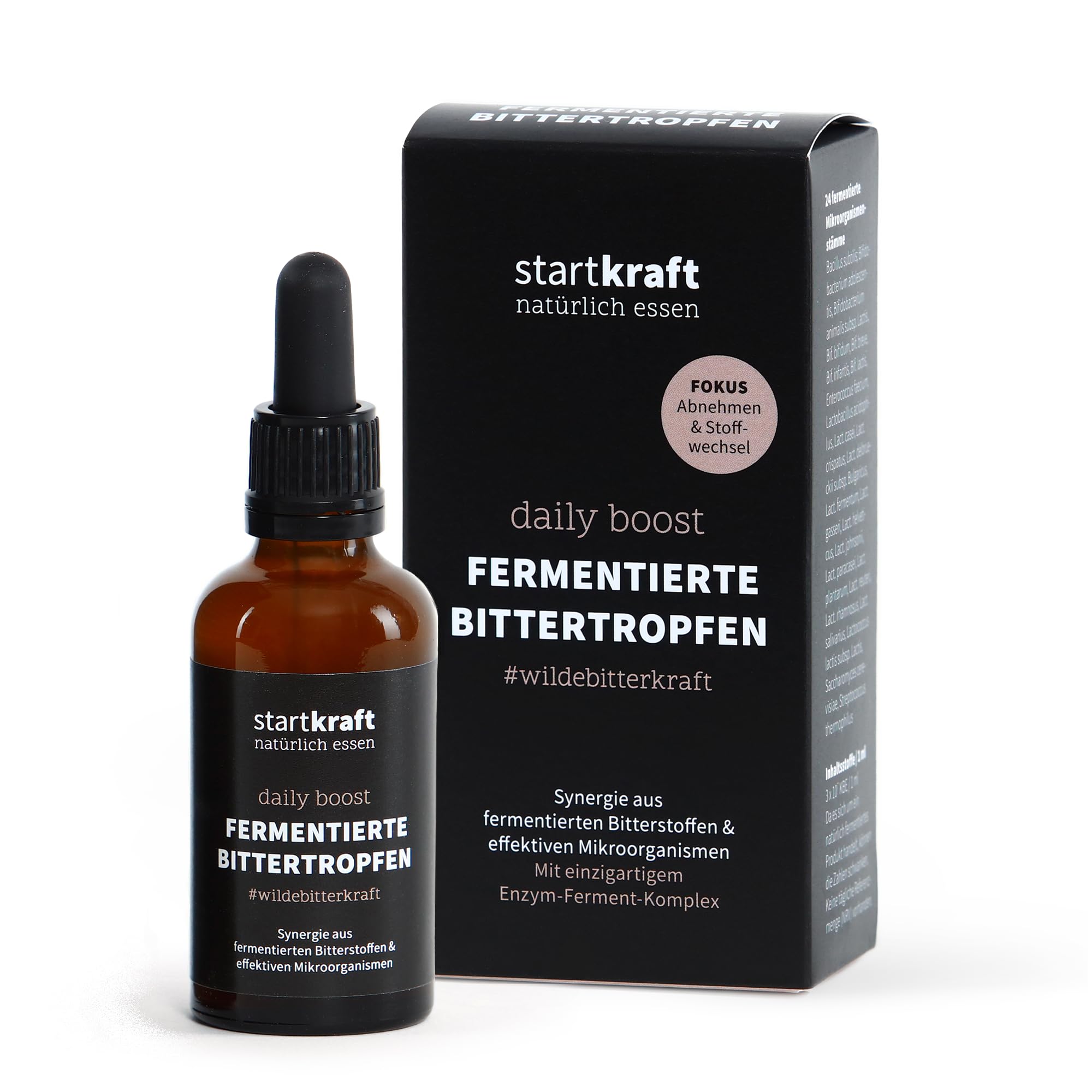Bittertropfen ohne Alkoholzusatz 50 ml, Bitterstoffe Tropfen mit effektiven Mikroorganismen und fermentierten Wildkräutern, aus frischen Zutaten, nicht sterilisiert, vegan und glutenfrei