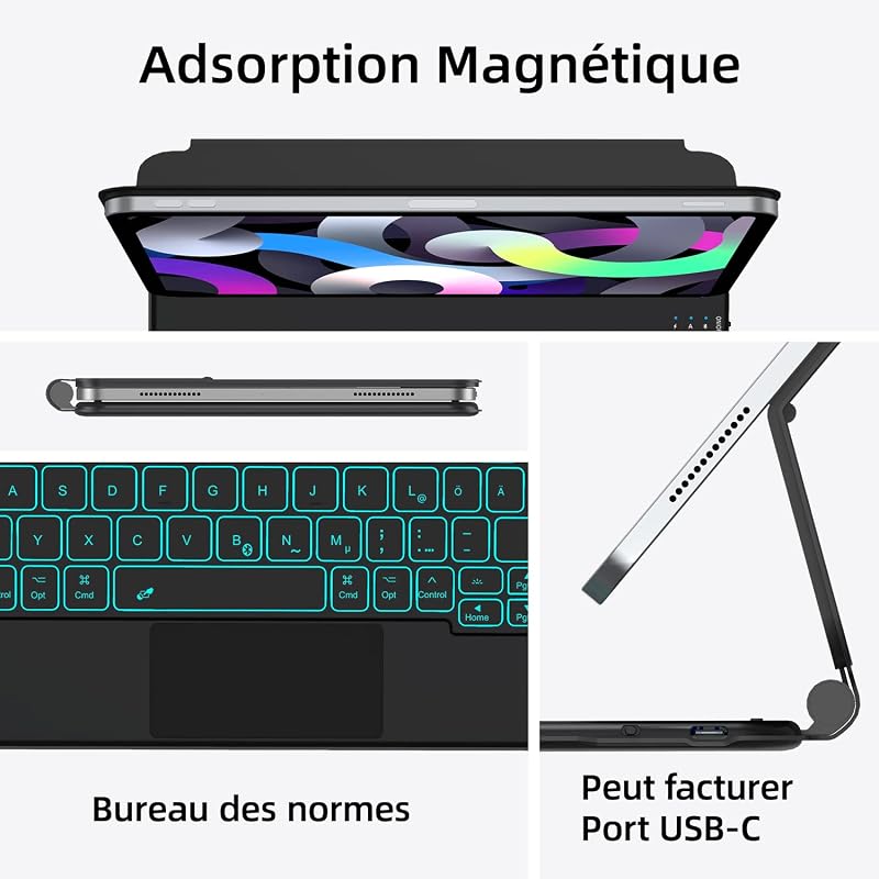 nimin iPad Air 5/4 10.9" Védőtok Trackpad-dal, iPad Pro 11" Kompatibilis