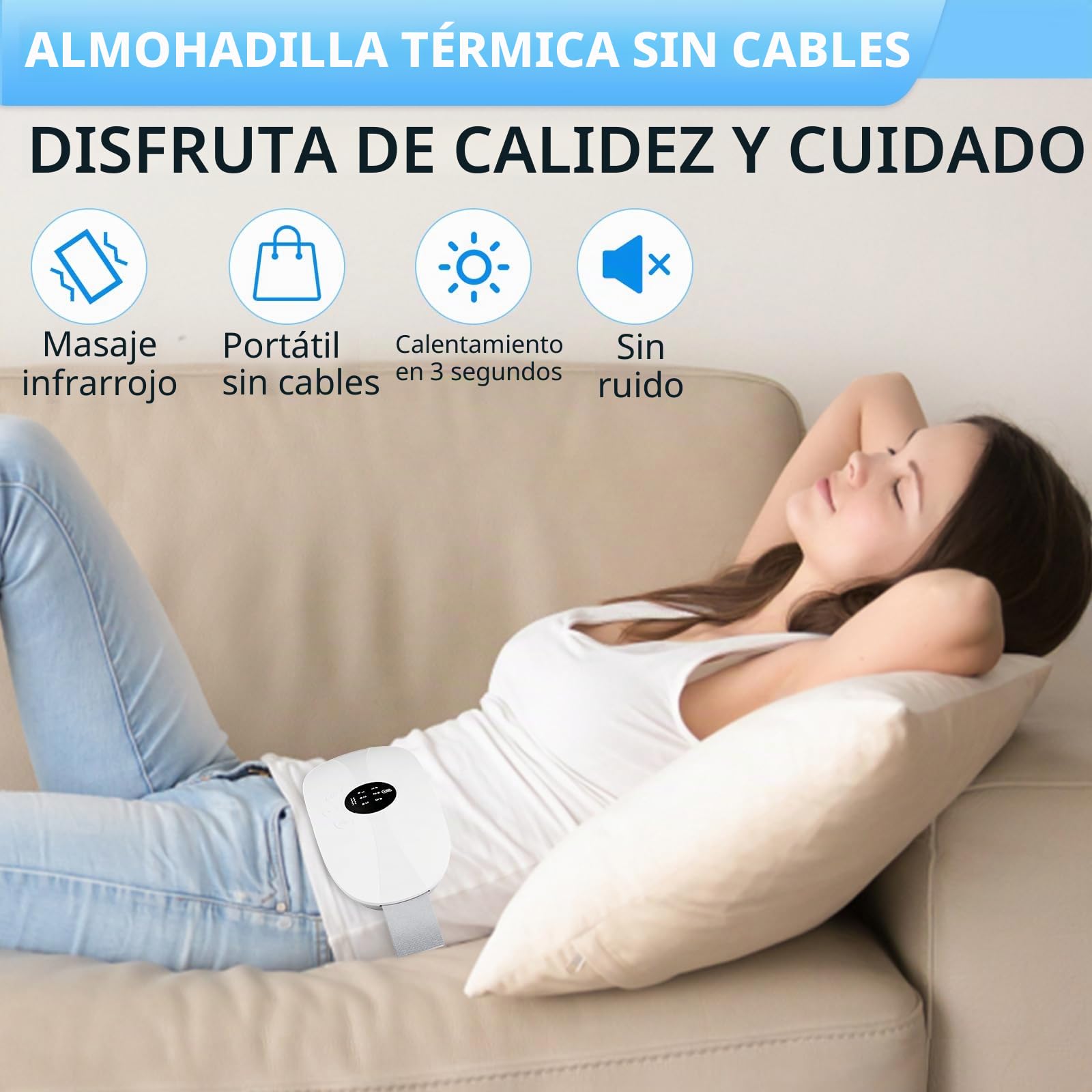 Almohadilla térmica inalámbrica portátil