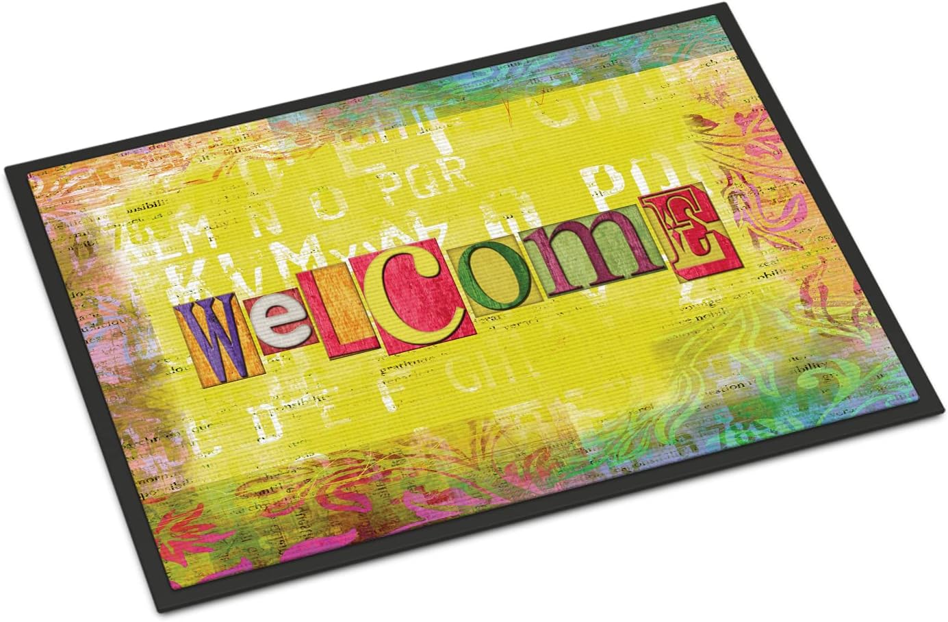 Caroline's Treasures SB3097JMAT Artsy Welcome Doormat 24x36 Front Door Mat Indoor Outdoor Rugs for Entryway, Non Slip Washable Low Pile, 24H X 36W