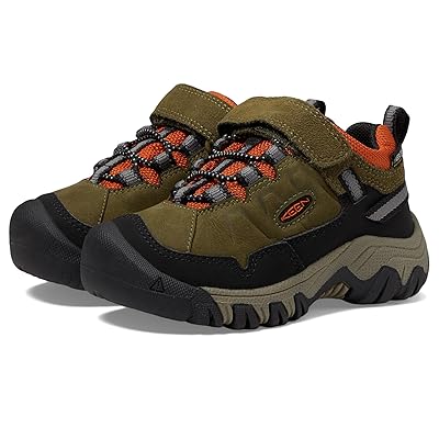 KEEN Kids Targhee 4 Low Height Durable Comfortable Waterproof (Toddler/Little Kid) Kids Shoes Dark Olive/Gold Flame