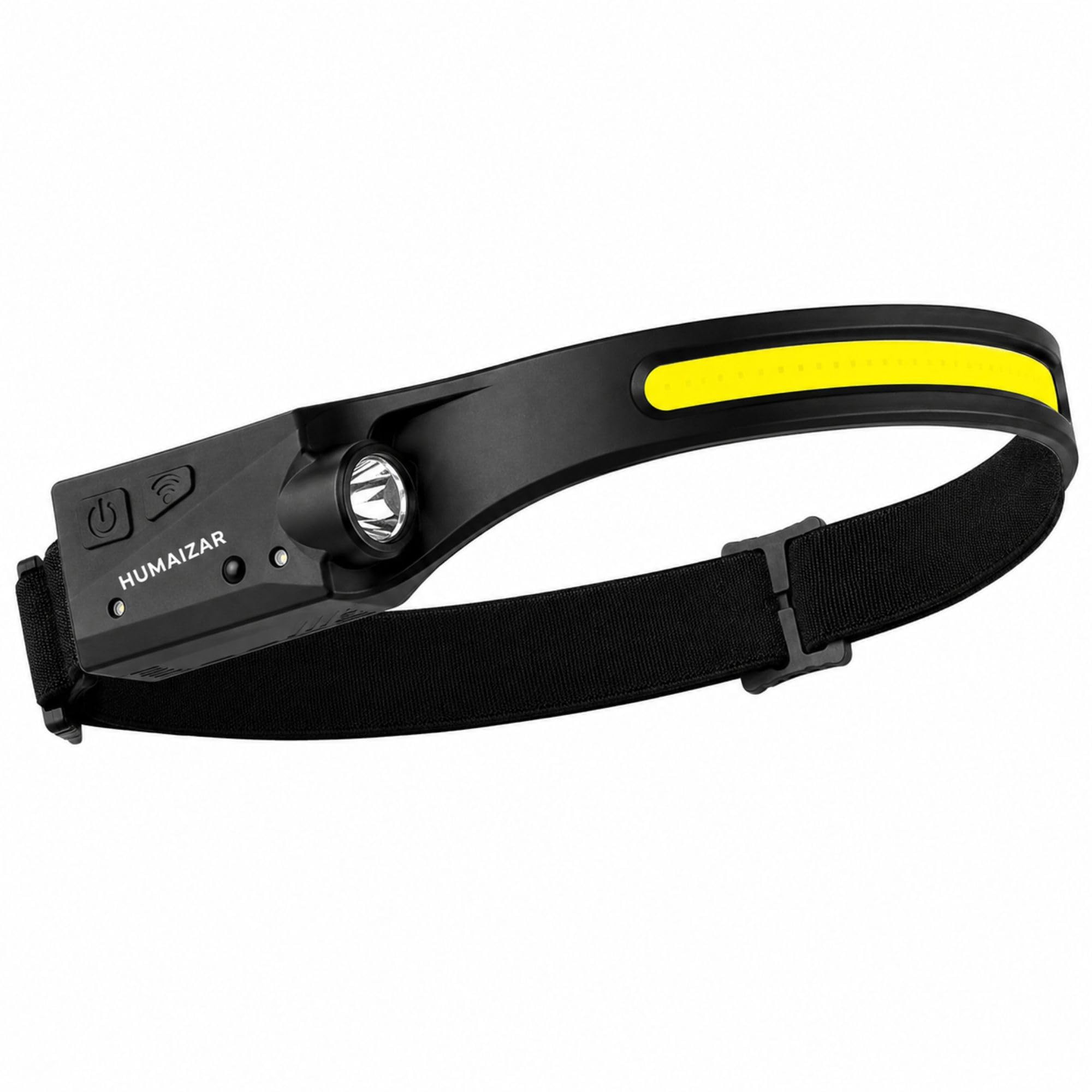 HUMAIZAR Silicone LED Headlamp Rechargeable 350 Lumens | COB 230° Wide Beam Head Light with Motion Sensor | Lightweight Waterproof Head Torch for Camping, Running, Hiking, Work-image-28