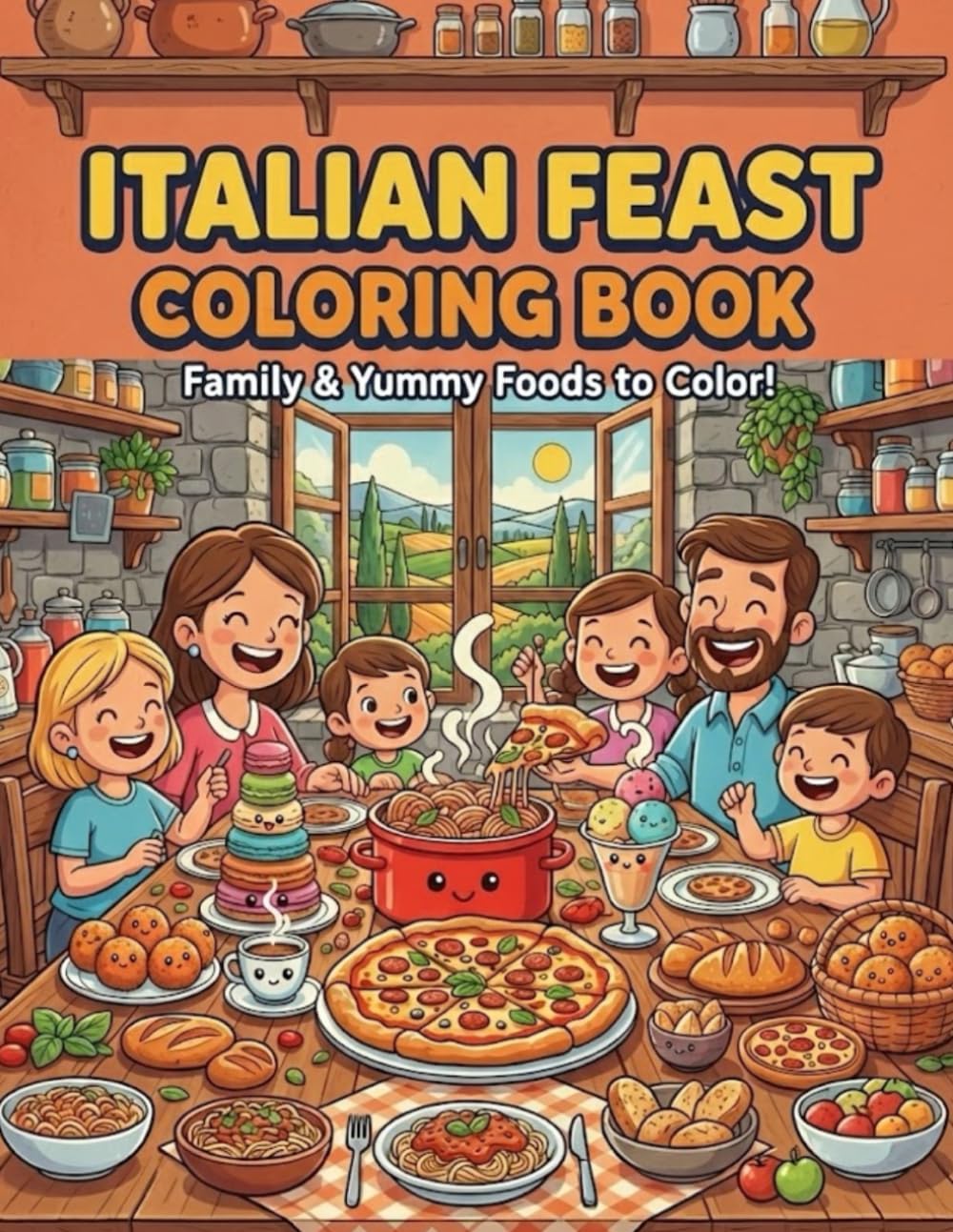 Italian Feast Coloring Book: Bold & Easy