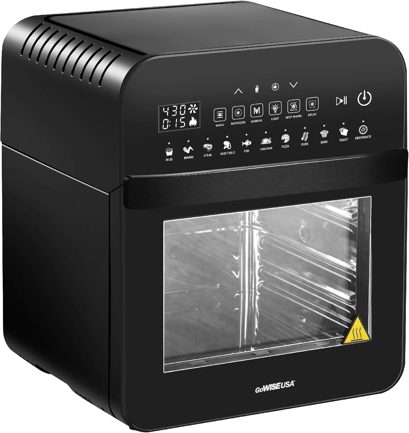 Free Shipping 🛒 GoWISE USA GW44803 Ultra 12.7-Quart Electric Air Fryer Oven with Rotisserie and Dehydrator + 11 Accessories and 50 Recipes, Black, QT