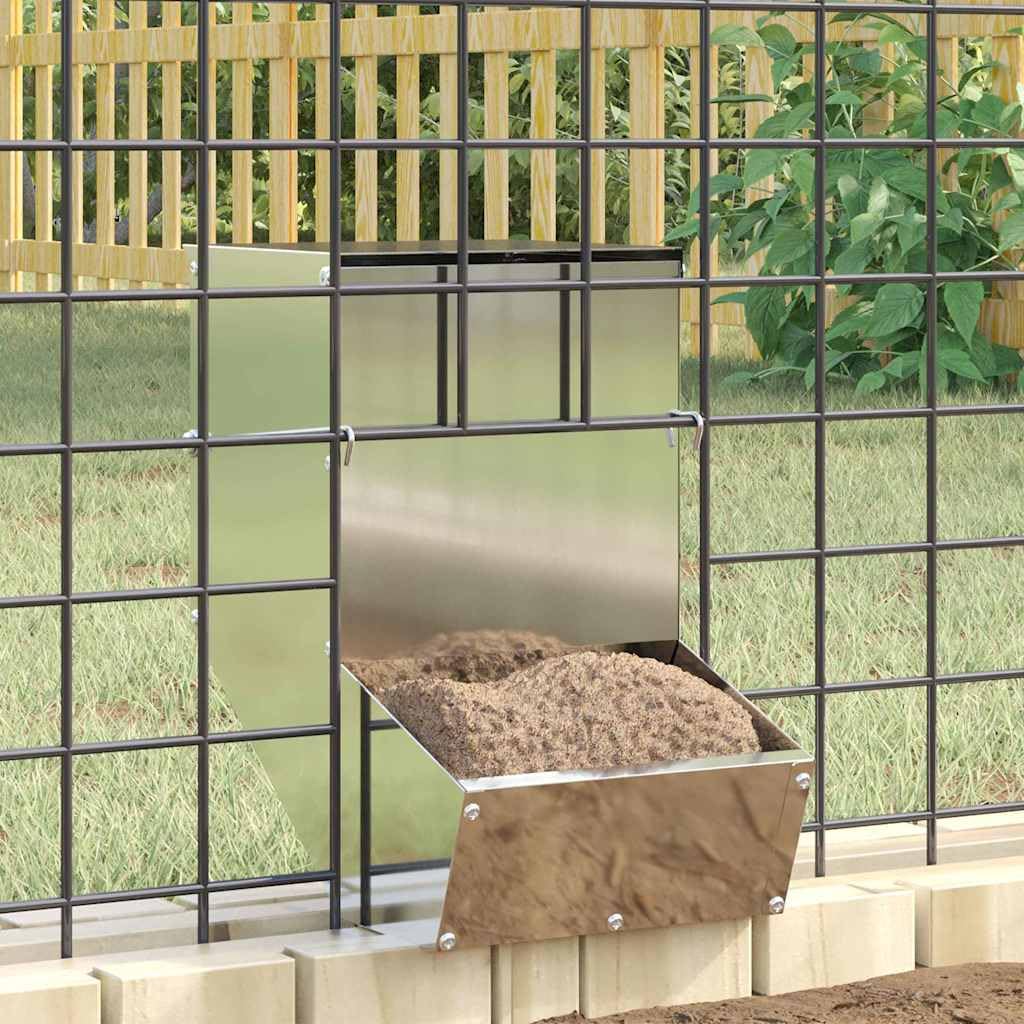 vidaXL Comedero para Conejos Plateado 17,5 x 26 x 28,5 cm, Comedero Moderno para Exteriores e Interiores, Duradero, Ideal para Conejos y Mascotas, ¡Super Estiloso