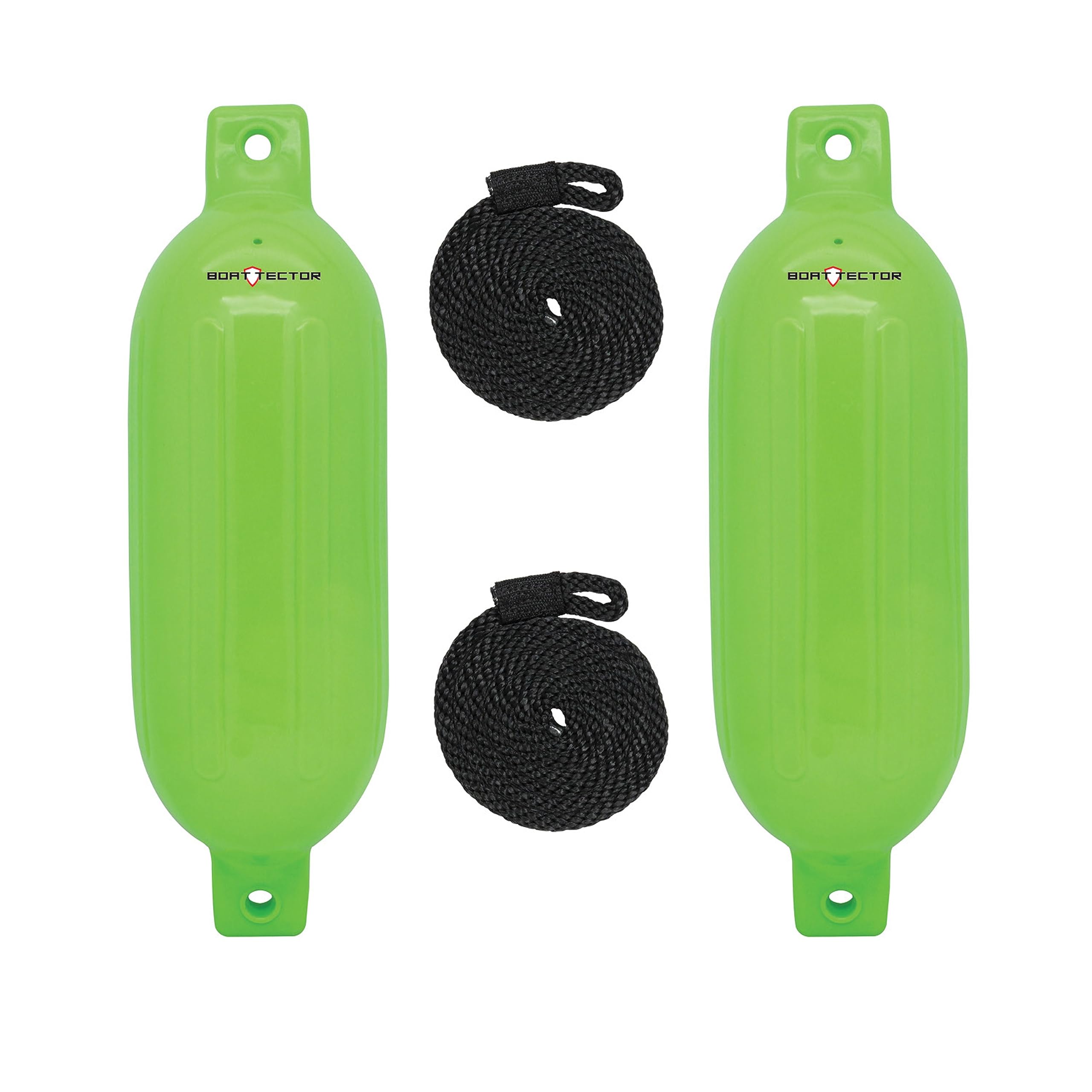 extreme max 3006.7617 boattector inflatable fender value 2-pack - 8.5" x 27", neon green