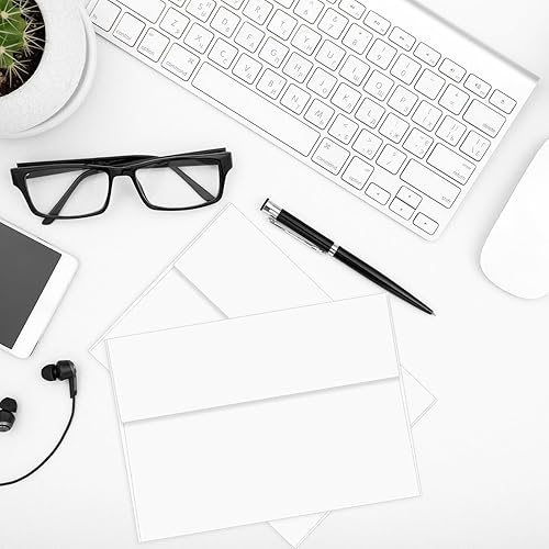 Vista 60 de Paquete de 100 sobres blancos de 5 x 7 pulgadas, sobres A7 para invitación de tarjetas, boda, fiesta de cumpleaños, baby shower