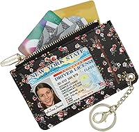 Vista 9 de Carteras pequeñas de cuero delgado para mujeres, tarjetero, cartera, monedero con llavero beige (B-Beige)