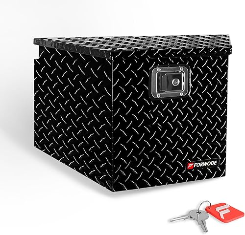 Miniatura 10 de FORWODE Caja de Lengüeta de Remolque de 39 Pulgadas Caja de Herramientas de Remolque de Aluminio para Almacenamiento, Caja de Lengüeta de Remolque