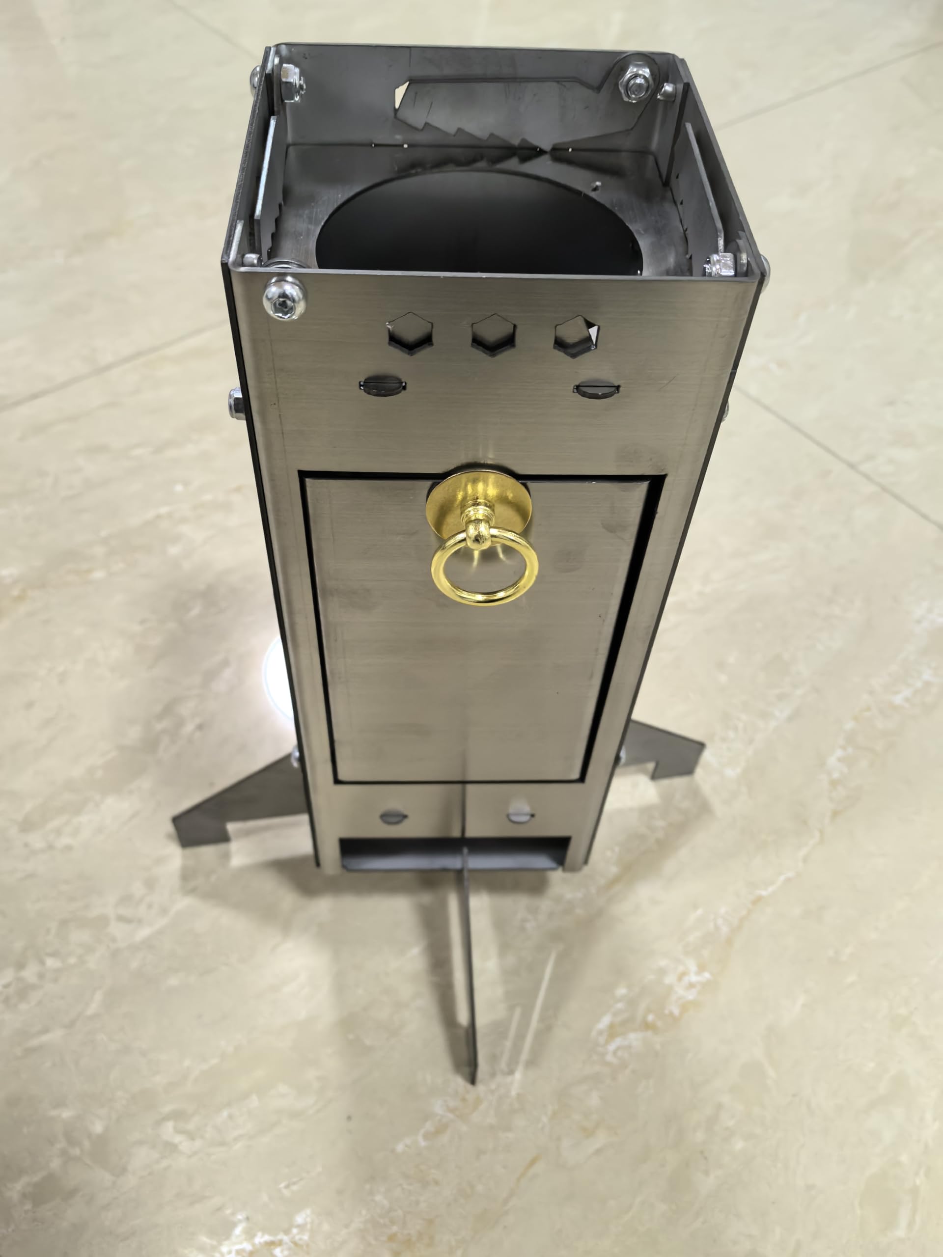 AmazStove Portable Rocket Stove , Wood Mini Burning Stove, Fire Camping Stove for Cooking backyard cooking Camping grill outdoor events BBQ Storage Bag Included